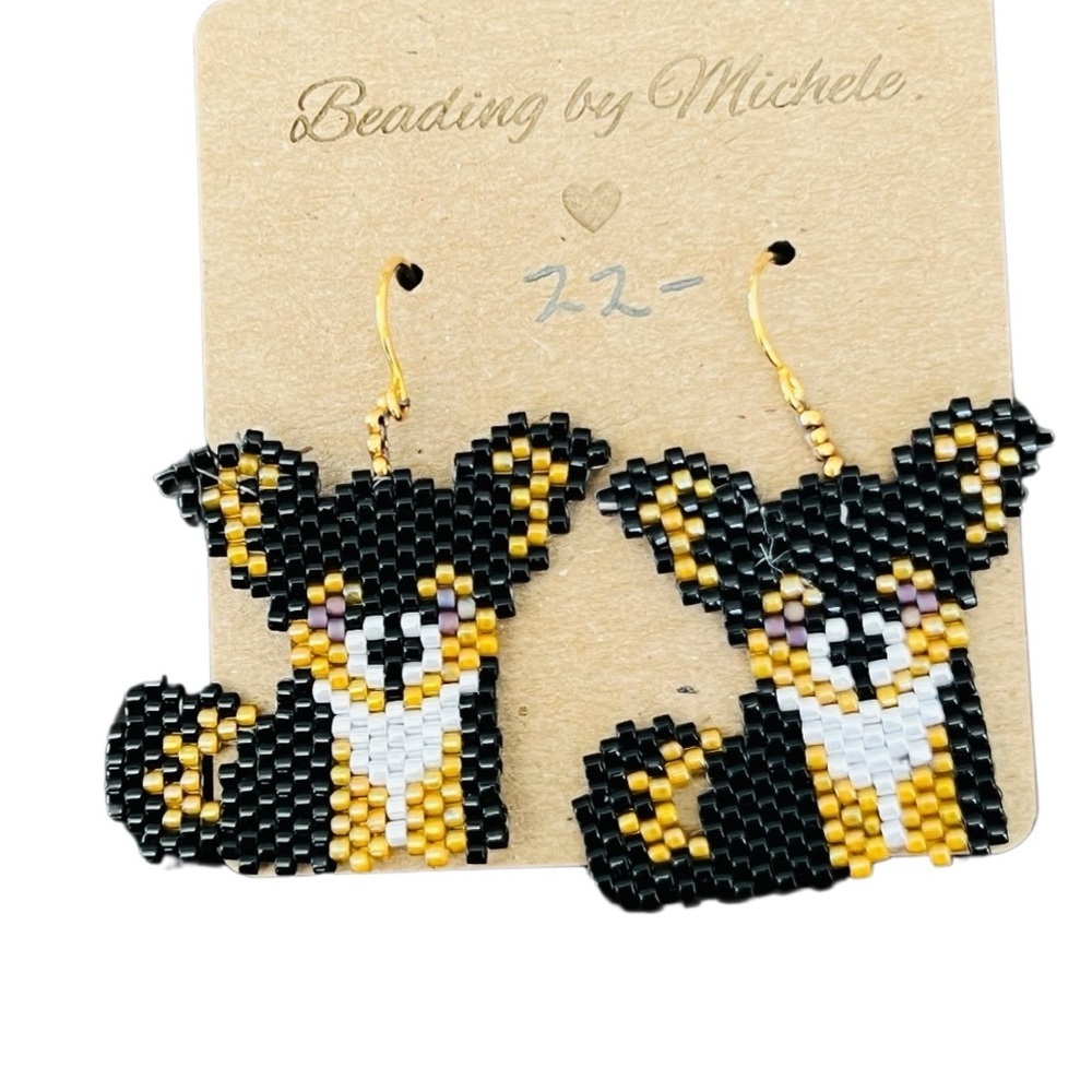 Yorkie Yorkshire Terrier Long Hair Chihuahua earrings beaded dog gift groomer